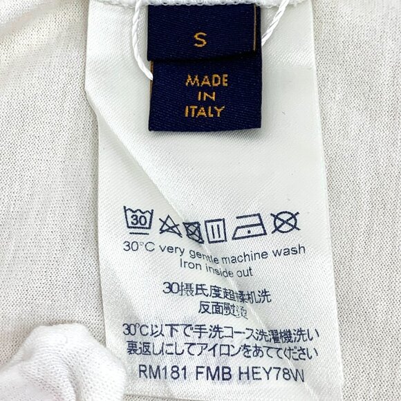 Louis Vuitton White Logo Print Cotton Round-Neck Short-Sleeve T-Shirt Size S Mad - Picture 3 of 8